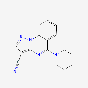 molecular formula C16H15N5 B1223236 5-Piperidinopyrazolo[1,5-a]quinazoline-3-carbonitrile CAS No. 124570-60-1