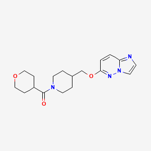 4-({Imidazo[1,2-b]pyridazin-6-yloxy}methyl)-1-(oxane-4-carbonyl)piperidine