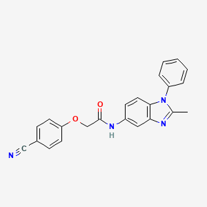 molecular formula C23H18N4O2 B1223241 2-(4-cyanophenoxy)-N-(2-methyl-1-phenyl-5-benzimidazolyl)acetamide 