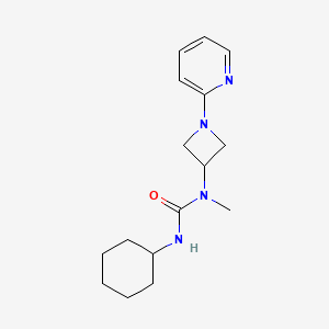 molecular formula C16H24N4O B12232417 1-Cyclohexyl-3-methyl-3-[1-(pyridin-2-yl)azetidin-3-yl]urea 