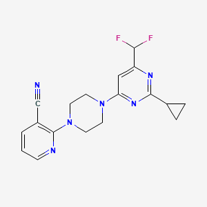 2-{4-[2-Cyclopropyl-6-(difluoromethyl)pyrimidin-4-yl]piperazin-1-yl}pyridine-3-carbonitrile