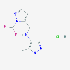 N-[[2-(difluoromethyl)pyrazol-3-yl]methyl]-1,5-dimethylpyrazol-4-amine;hydrochloride