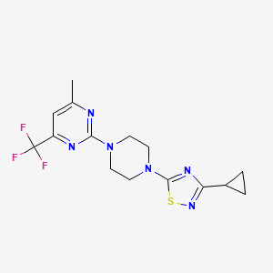 2-[4-(3-Cyclopropyl-1,2,4-thiadiazol-5-yl)piperazin-1-yl]-4-methyl-6-(trifluoromethyl)pyrimidine