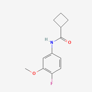 molecular formula C12H14FNO2 B12232487 N-(4-fluoro-3-methoxyphenyl)cyclobutanecarboxamide 