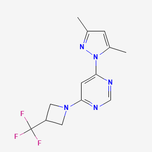 4-(3,5-dimethyl-1H-pyrazol-1-yl)-6-[3-(trifluoromethyl)azetidin-1-yl]pyrimidine