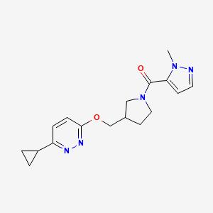 3-cyclopropyl-6-{[1-(1-methyl-1H-pyrazole-5-carbonyl)pyrrolidin-3-yl]methoxy}pyridazine