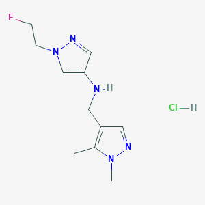 N-[(1,5-dimethylpyrazol-4-yl)methyl]-1-(2-fluoroethyl)pyrazol-4-amine;hydrochloride