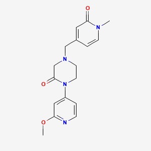 1-(2-Methoxypyridin-4-yl)-4-[(1-methyl-2-oxo-1,2-dihydropyridin-4-yl)methyl]piperazin-2-one