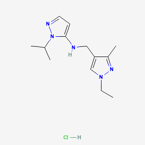 molecular formula C13H22ClN5 B12232562 N-[(1-ethyl-3-methyl-1H-pyrazol-4-yl)methyl]-1-isopropyl-1H-pyrazol-5-amine 