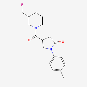 molecular formula C18H23FN2O2 B12232571 4-[3-(Fluoromethyl)piperidine-1-carbonyl]-1-(4-methylphenyl)pyrrolidin-2-one 