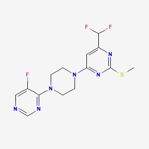 4-(Difluoromethyl)-6-[4-(5-fluoropyrimidin-4-yl)piperazin-1-yl]-2-(methylsulfanyl)pyrimidine