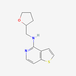 molecular formula C12H14N2OS B12232617 N-[(oxolan-2-yl)methyl]thieno[3,2-c]pyridin-4-amine 