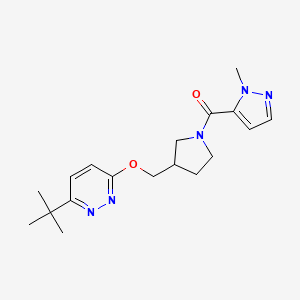 3-tert-butyl-6-{[1-(1-methyl-1H-pyrazole-5-carbonyl)pyrrolidin-3-yl]methoxy}pyridazine