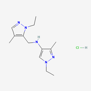 1-ethyl-N-[(2-ethyl-4-methylpyrazol-3-yl)methyl]-3-methylpyrazol-4-amine;hydrochloride