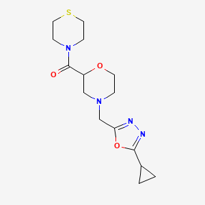 4-[(5-Cyclopropyl-1,3,4-oxadiazol-2-yl)methyl]-2-(thiomorpholine-4-carbonyl)morpholine