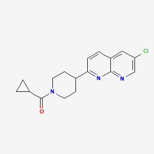 molecular formula C17H18ClN3O B12232710 6-Chloro-2-(1-cyclopropanecarbonylpiperidin-4-yl)-1,8-naphthyridine 