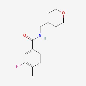 3-fluoro-4-methyl-N-[(oxan-4-yl)methyl]benzamide