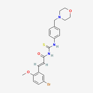 molecular formula C22H24BrN3O3S B1223272 (E)-3-(5-溴-2-甲氧基苯基)-N-[[4-(吗啉-4-基甲基)苯基]氨基硫代甲酰基]丙-2-烯酰胺 
