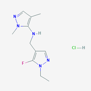 N-[(1-ethyl-5-fluoropyrazol-4-yl)methyl]-2,4-dimethylpyrazol-3-amine;hydrochloride