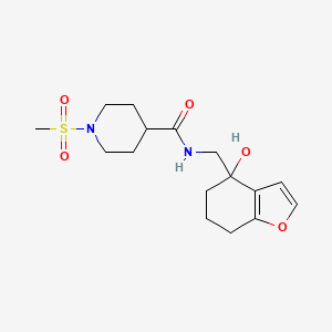 N-[(4-hydroxy-4,5,6,7-tetrahydro-1-benzofuran-4-yl)methyl]-1-methanesulfonylpiperidine-4-carboxamide