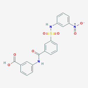 3-[[[3-[(3-Nitrophenyl)sulfamoyl]phenyl]-oxomethyl]amino]benzoic acid