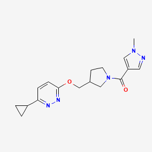 3-cyclopropyl-6-{[1-(1-methyl-1H-pyrazole-4-carbonyl)pyrrolidin-3-yl]methoxy}pyridazine