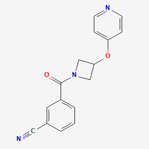 3-[3-(Pyridin-4-yloxy)azetidine-1-carbonyl]benzonitrile