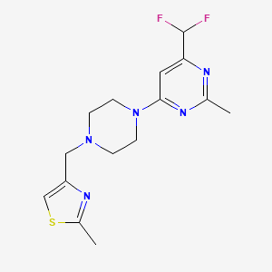 4-(Difluoromethyl)-2-methyl-6-{4-[(2-methyl-1,3-thiazol-4-yl)methyl]piperazin-1-yl}pyrimidine