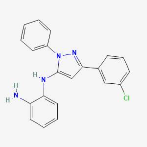 N2-[5-(3-chlorophenyl)-2-phenyl-3-pyrazolyl]benzene-1,2-diamine