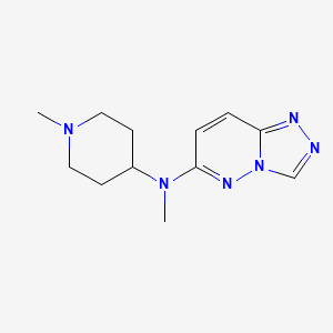 molecular formula C12H18N6 B12232842 N,1-dimethyl-N-{[1,2,4]triazolo[4,3-b]pyridazin-6-yl}piperidin-4-amine 