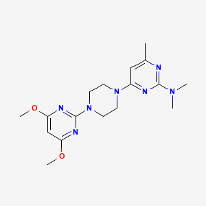 molecular formula C17H25N7O2 B12232864 4-[4-(4,6-dimethoxypyrimidin-2-yl)piperazin-1-yl]-N,N,6-trimethylpyrimidin-2-amine 