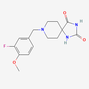 8-[(3-Fluoro-4-methoxyphenyl)methyl]-1,3,8-triazaspiro[4.5]decane-2,4-dione