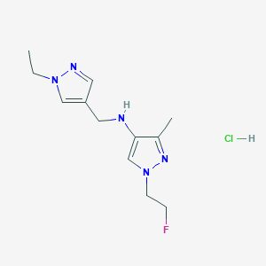 N-[(1-ethylpyrazol-4-yl)methyl]-1-(2-fluoroethyl)-3-methylpyrazol-4-amine;hydrochloride