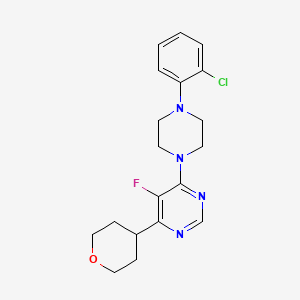 4-[4-(2-Chlorophenyl)piperazin-1-yl]-5-fluoro-6-(oxan-4-yl)pyrimidine