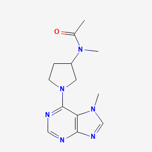 molecular formula C13H18N6O B12232945 N-methyl-N-[1-(7-methyl-7H-purin-6-yl)pyrrolidin-3-yl]acetamide 