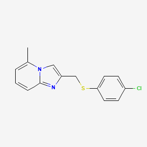 molecular formula C15H13ClN2S B1223296 2-[[(4-Chlorophenyl)thio]methyl]-5-methylimidazo[1,2-a]pyridine 