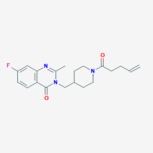 7-Fluoro-2-methyl-3-{[1-(pent-4-enoyl)piperidin-4-yl]methyl}-3,4-dihydroquinazolin-4-one