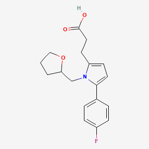 molecular formula C18H20FNO3 B1223298 3-[5-(4-Fluorophenyl)-1-(2-oxolanylmethyl)-2-pyrrolyl]propanoic acid 