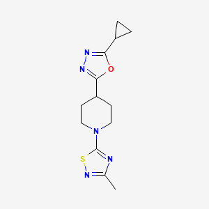 4-(5-Cyclopropyl-1,3,4-oxadiazol-2-yl)-1-(3-methyl-1,2,4-thiadiazol-5-yl)piperidine