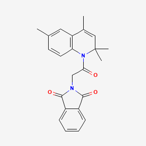 molecular formula C23H22N2O3 B1223300 2-[2-Oxo-2-(2,2,4,6-tetramethyl-1-quinolinyl)ethyl]isoindole-1,3-dione 