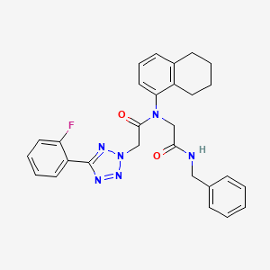 2-[5-(2-fluorophenyl)-2-tetrazolyl]-N-[2-oxo-2-[(phenylmethyl)amino]ethyl]-N-(5,6,7,8-tetrahydronaphthalen-1-yl)acetamide