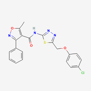 N-[5-[(4-chlorophenoxy)methyl]-1,3,4-thiadiazol-2-yl]-5-methyl-3-phenyl-4-isoxazolecarboxamide