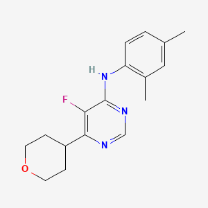 N-(2,4-dimethylphenyl)-5-fluoro-6-(oxan-4-yl)pyrimidin-4-amine