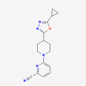 6-[4-(5-Cyclopropyl-1,3,4-oxadiazol-2-yl)piperidin-1-yl]pyridine-2-carbonitrile