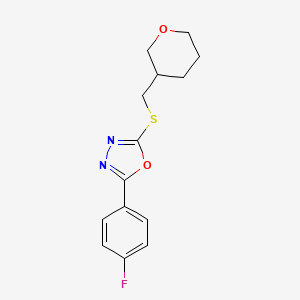 2-(4-Fluorophenyl)-5-{[(oxan-3-yl)methyl]sulfanyl}-1,3,4-oxadiazole