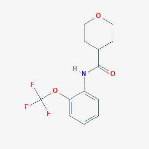 molecular formula C13H14F3NO3 B12233137 N-[2-(trifluoromethoxy)phenyl]oxane-4-carboxamide 