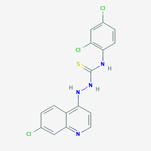 molecular formula C16H11Cl3N4S B1223315 1-[(7-Chloro-4-quinolinyl)amino]-3-(2,4-dichlorophenyl)thiourea 