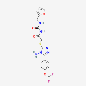 2-[[4-amino-5-[4-(difluoromethoxy)phenyl]-1,2,4-triazol-3-yl]thio]-N-[(2-furanylmethylamino)-oxomethyl]acetamide