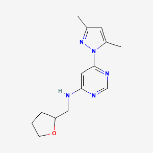 6-(3,5-dimethyl-1H-pyrazol-1-yl)-N-[(oxolan-2-yl)methyl]pyrimidin-4-amine