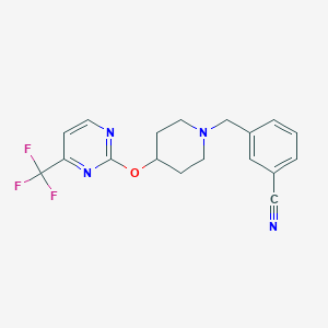 3-[(4-{[4-(Trifluoromethyl)pyrimidin-2-yl]oxy}piperidin-1-yl)methyl]benzonitrile